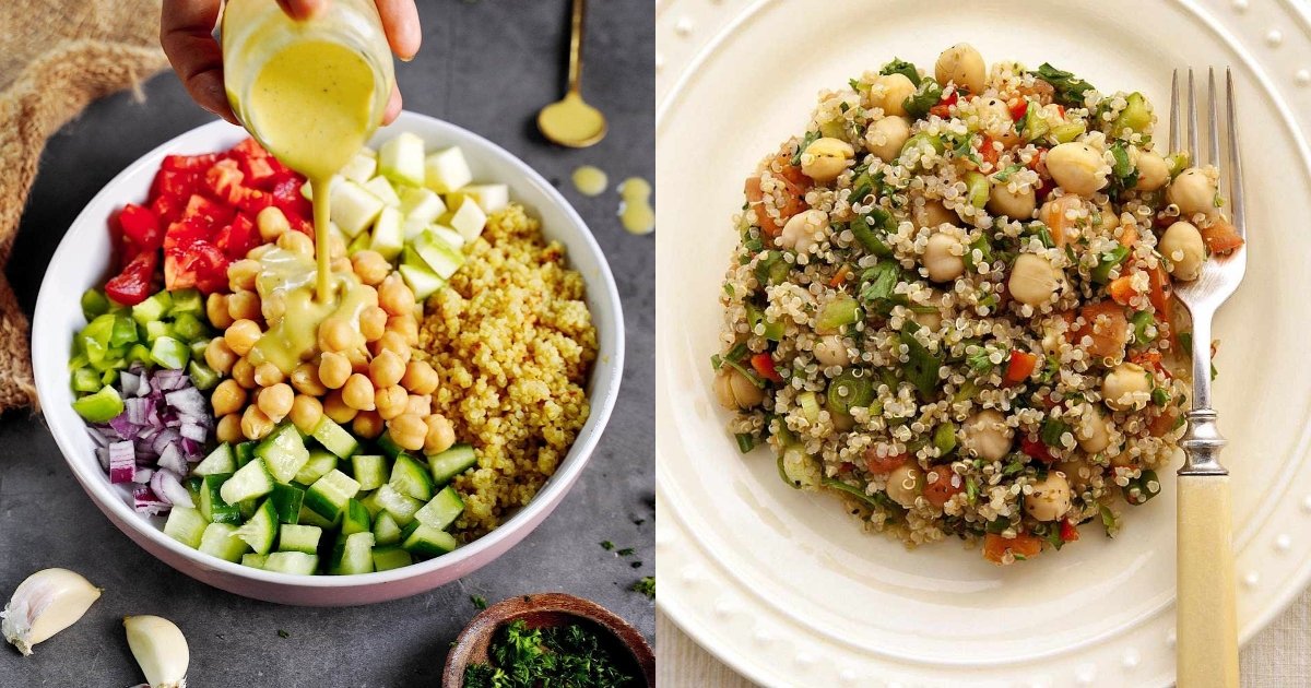 Quick And Easy Quinoa Chickpea Salad Recipe