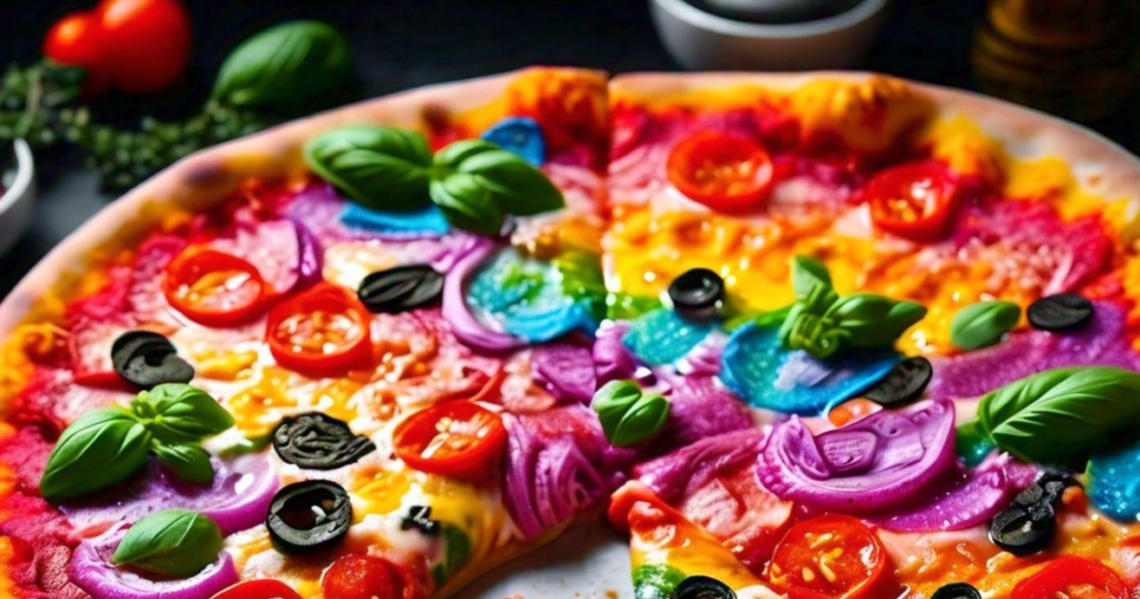 Rainbow pizza recipe 
 : tasty, colourful and healthy