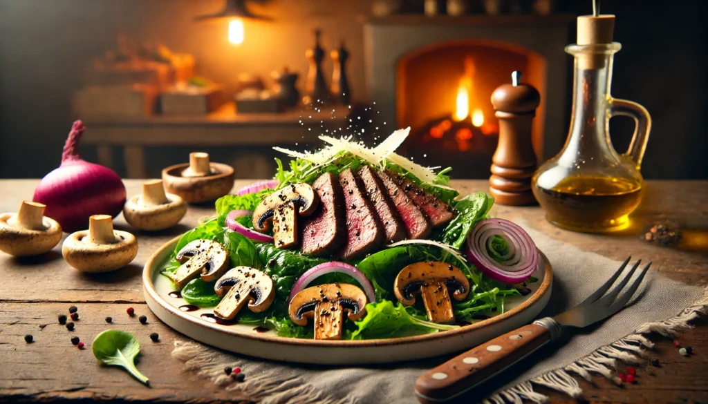 Warm Steak and Mushroom Salad