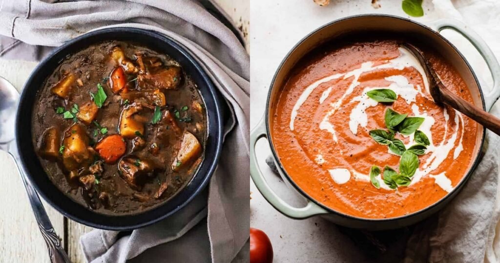 Must Try Fall Crockpot Recipes - Slow Cooker Beef Stew & Roasted Tomato Soup!