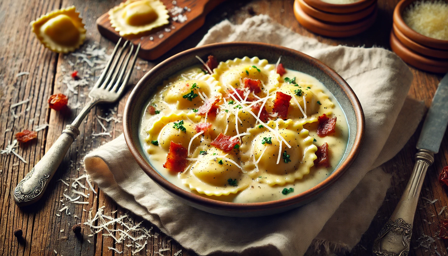 Comforting Ravioli Carbonara Recipe